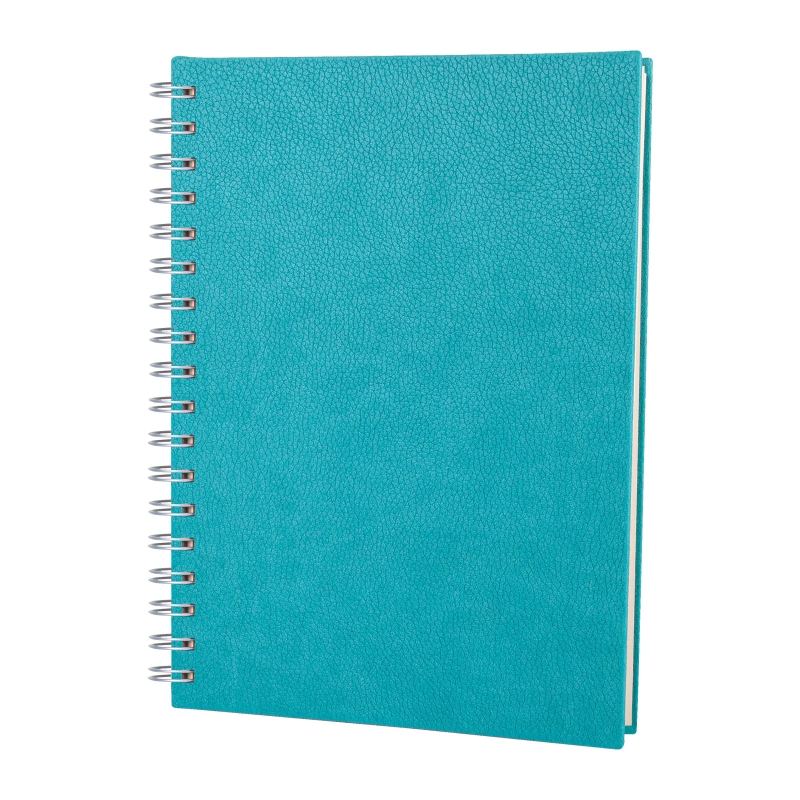 TURKUAZ KARELİ SPİRALLİ TARİHSİZ DEFTER (17X24 CM)