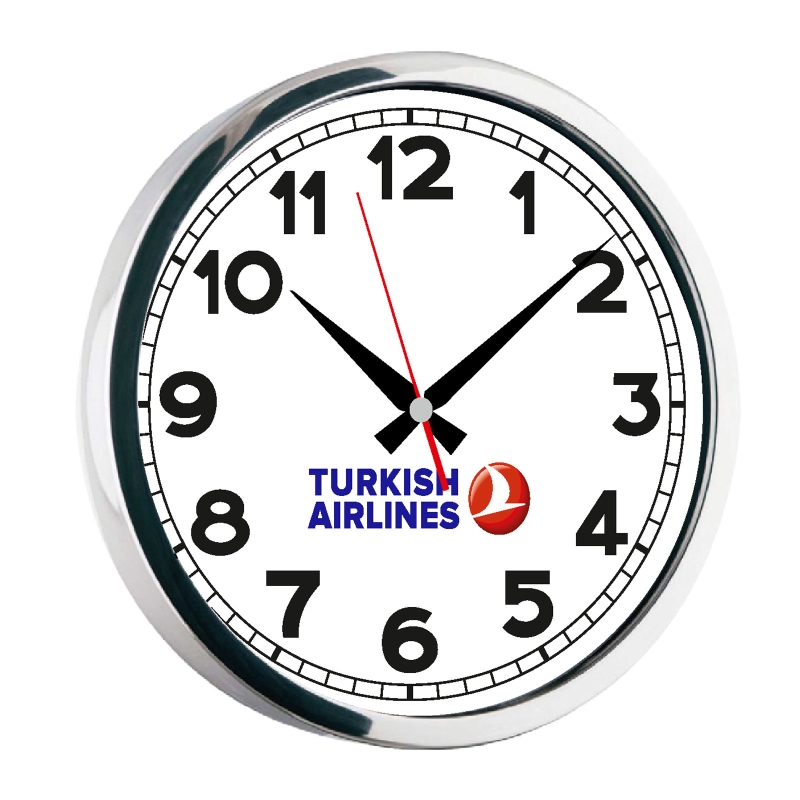 ST305 GÜMÜŞ METAL ÇERÇEVE DUVAR SAATİ(400MM)