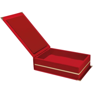 KIRMIZI KADİFE PLAKET KUTUSU (14X24 CM)