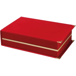 KIRMIZI KADİFE PLAKET KUTUSU (14X24 CM)